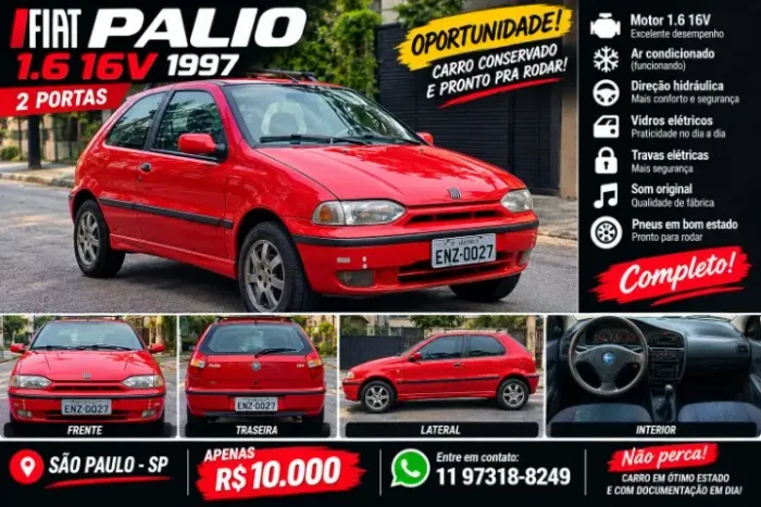 Fiat Palio 1.6 MPI 16V 2P 1997