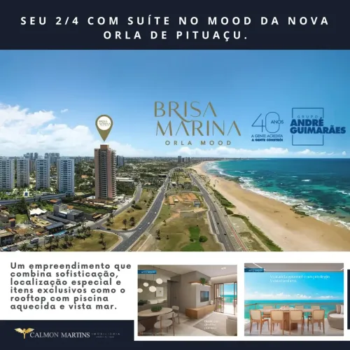 EXCELENTE APARTAMENTO 2 quartos de 61m² a 69m² NA ORLA SALVADOR