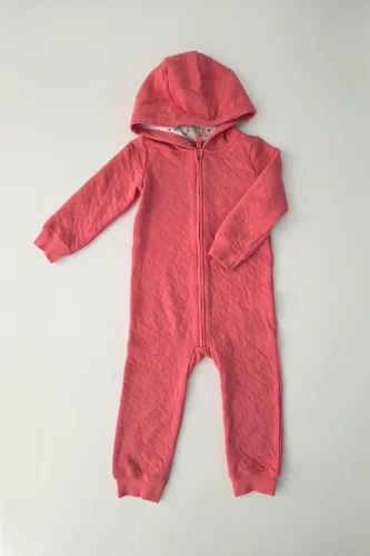 macacão com capuz carters rosa 18/24m
