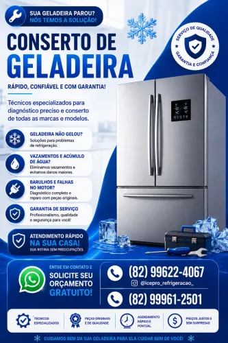 Conserto de Geladeiras em Domicílio | Orçamento Gratuito