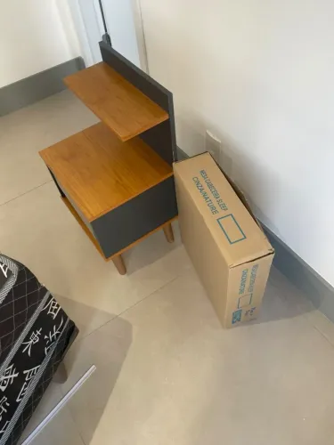 Mesa de Cabeceira Sleep Espaço Mobília Preta - Novo Zerado - 67cm