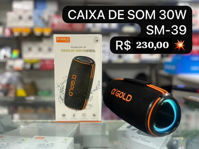Caixa de som Bluetooth aGold - entrega em slz e região