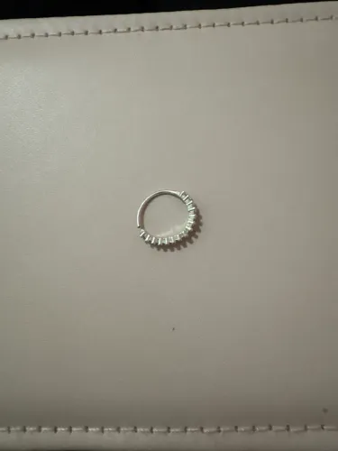 Jóia prata 925 piercing conch cravejado de torção