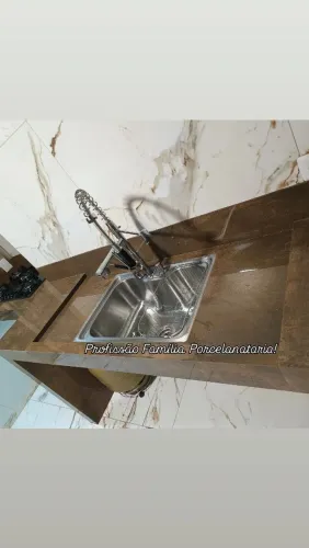 Pias esculpidas p/ banheiro, cozinha, bancadas e nichos no porcelanato 