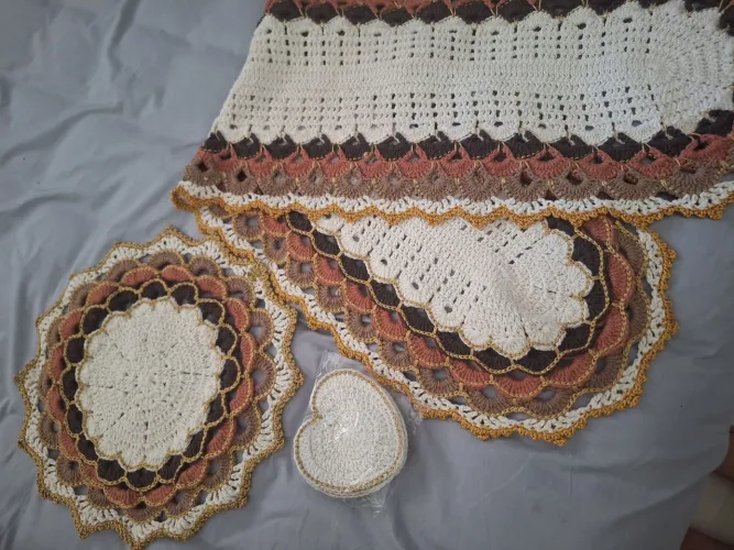 Jogo de sousplat croche novo 