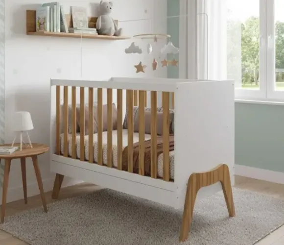 Berço 5 Em 1 Guti Retrô Americano Premium Transforma Em Mini Cama E Escrivaninha E Mesinha