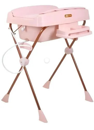 Banheira de Bebê Burigotto + Trocador Rosa