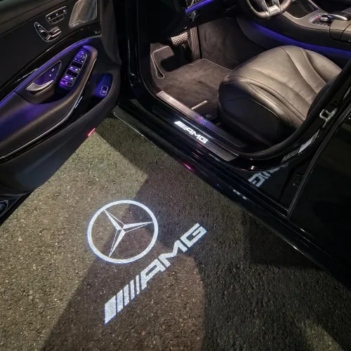 Luz de Porta, Led holograma Mercedes AMG bmw