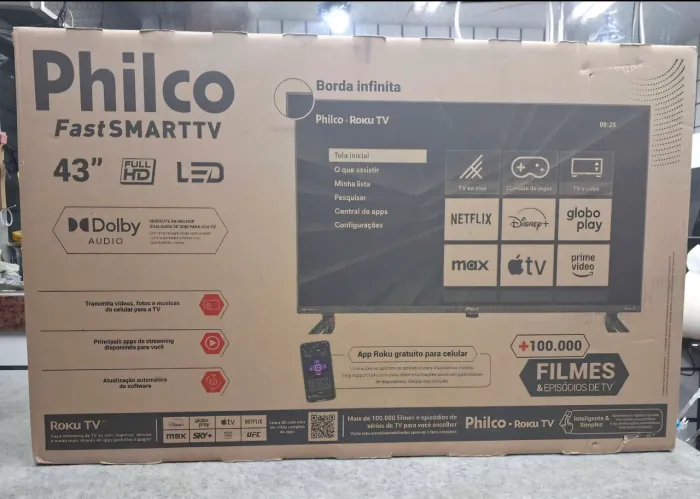 Tv 43 smart 4k nova na caixa.