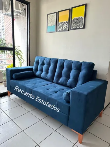Sofá retrô 3 lugares da fábrica pronta entrega 