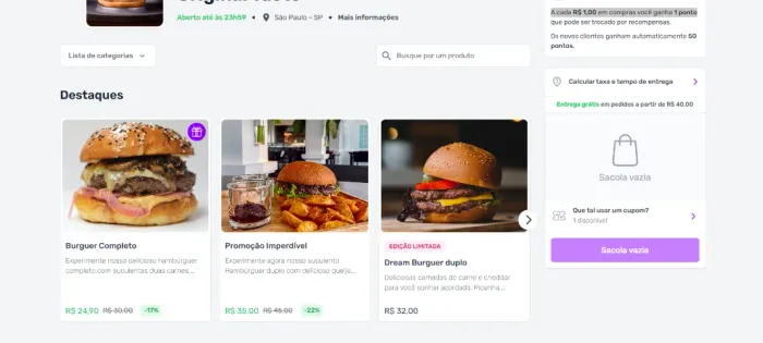 Cardápio Digital - Implementação grátis. Pague apenas a recorrência do plano que escolher