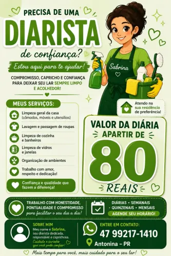 Diarista, peço acessível