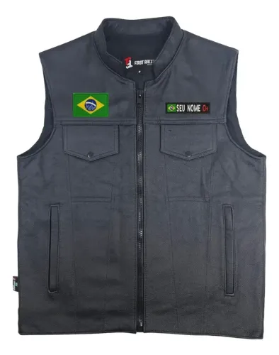 Colete Motociclista 100% Couro Legítimo Tamanho G