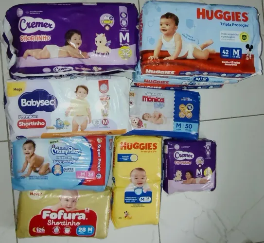 Fraldas descartáveis tamanho M 