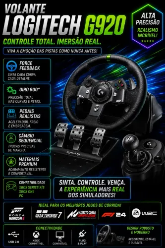 Logitech G920 sem câmbio avulso