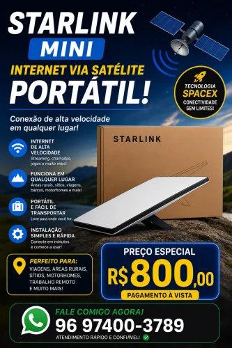 kit Antena Starlink Mini Internet Via Satélite portátil.