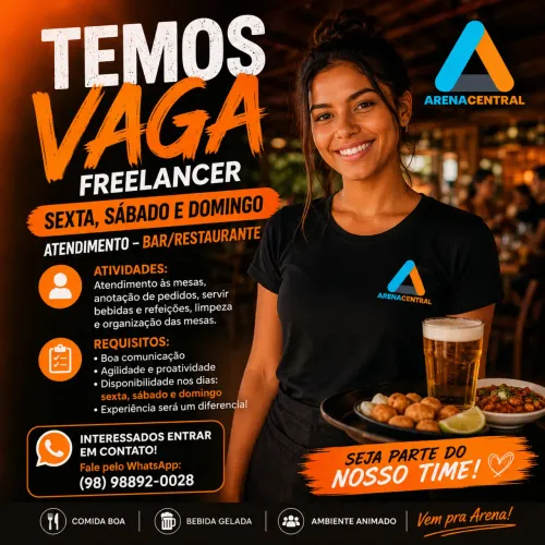 VAGA PARA FREELANCER ATENDIMENTO ? BAR/RESTAURANTE