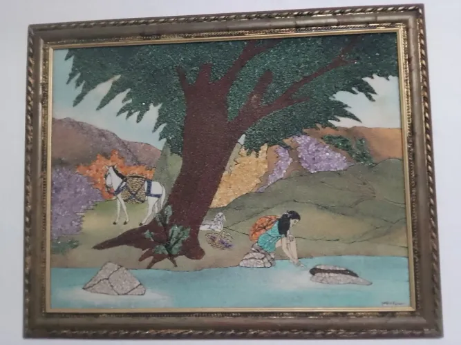 Lindo Quadro feito com pedras ametista citrino etc...