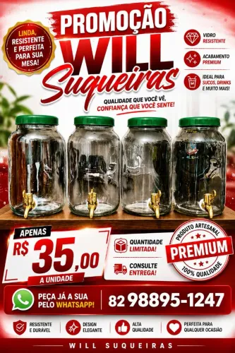 Suqueiras artesanais