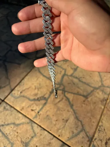 pulseira cuban link cravejada em zircônias