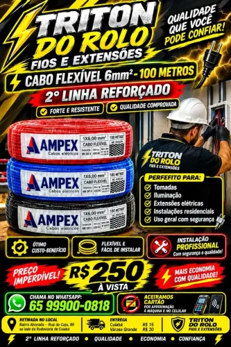 Fio 6 mm Flexível 100 Metros