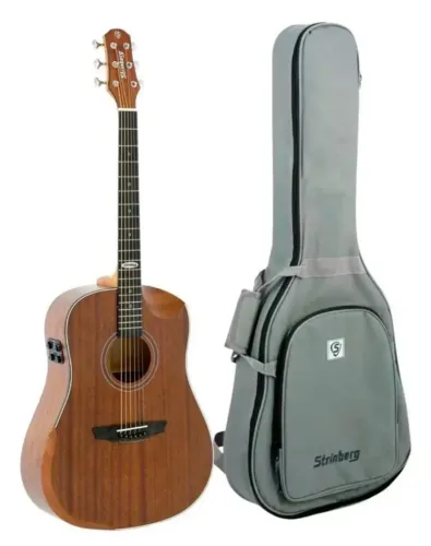 Violão Eletroacústico Strinberg Folk Cor Walnut SD301HCR Efeitos c/ Bag