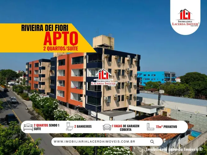 Rivieira Dei Fiori, Apartamento 2 quartos com suíte, 72m², 1 vaga coberta, Varanda