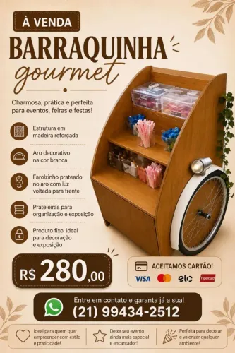 Barraquinha gourmet roda de bicicleta 