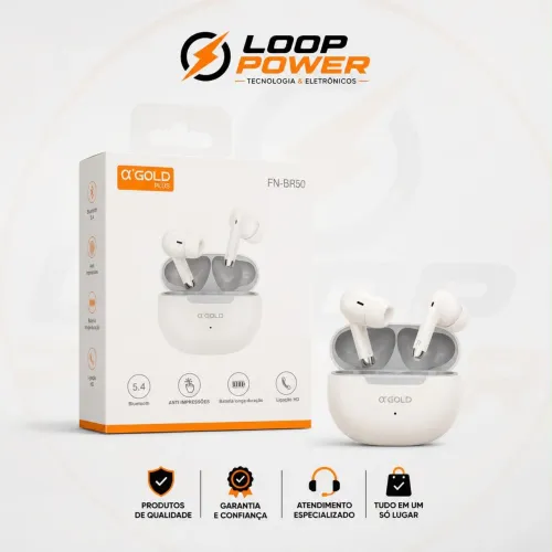 Fone De Ouvido Bluetooth Sem Fio 5.4 A'gold Fn - Br50