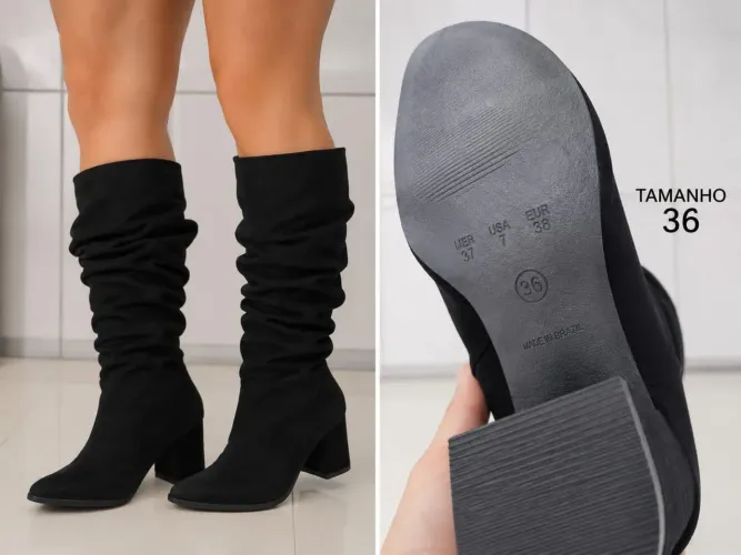 Bota cano longo semi-nova 