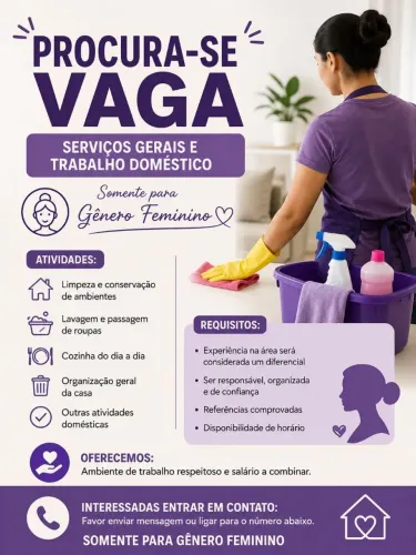 Precisa de empregada doméstica