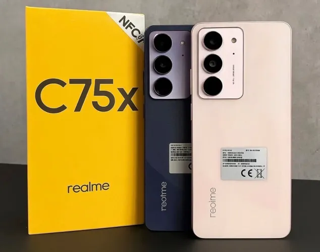 Celular Realme c75x 4G NFC 256+08 Azul Rosa Lacrado