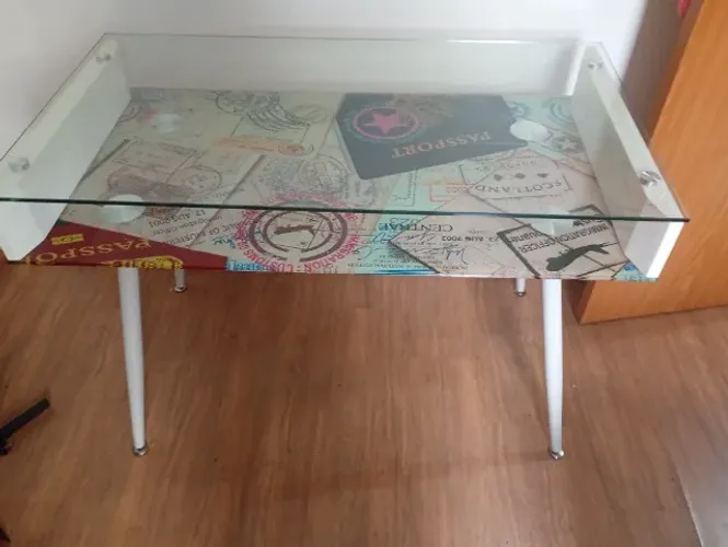 Mesa tampo de vidro top