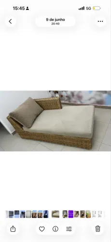 Chaise área externa de vime junco