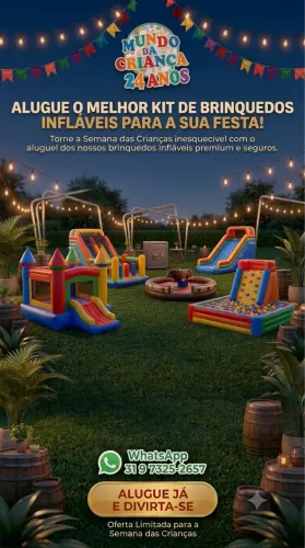 Locação de brinquedos, festas em geral