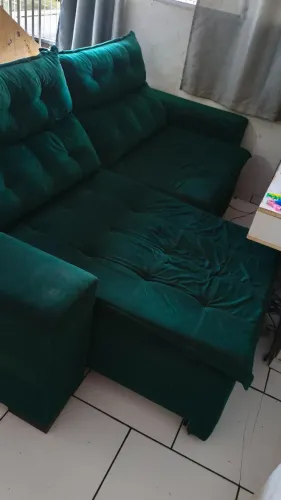 Sofá Retrátil 4 lugares Suede