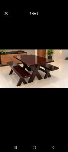 MESA COM BANCOS