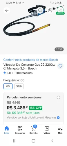 Vibrador de concreto bosch