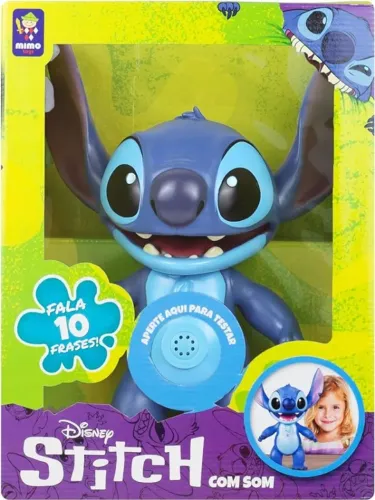 Boneco stitch Disney com som - fala 10 frases