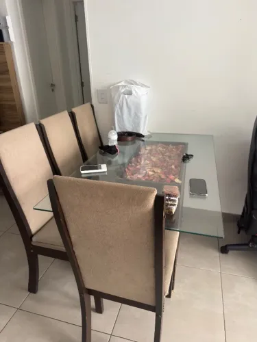 Mesa de jantar quadrada vidro
