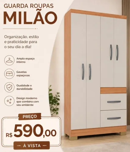 Guarda roupa novo 4 portas