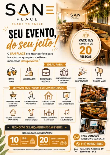 LOCAÇÃO DE ESPAÇO PARA EVENTOS DIVERSOS: REUNIÕES CORPORATIVOS, ANIVERSÁRIOS, HAPPY HOUR, 
