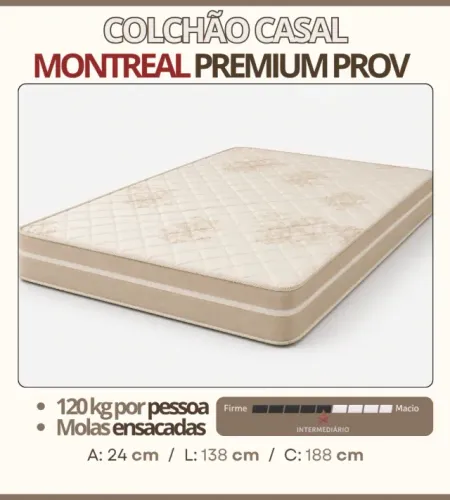 COLCHÃO MONTREAL PREMIUM PROV 1,38X1,88X0,24