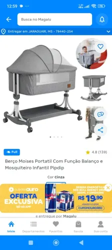 Vendo berço portátil pouco tempo de uso