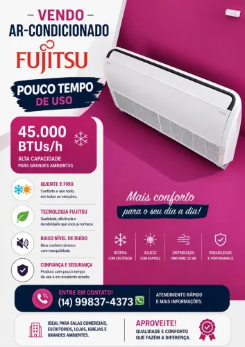 ? VENDO AR-CONDICIONADO FUJITSU - NOVO! ? Ideal para 60m² , ?ECONOMIA E DESEMPENHO