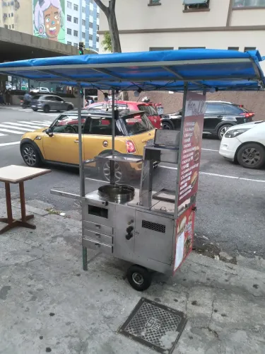 Carrinho de hot dog pastel e lanches 3 em 1