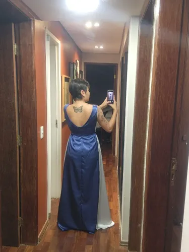 Vestido de festa acetinado