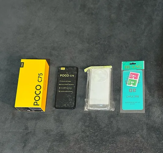 Celular POCO C75 256GB + Capinha e Película