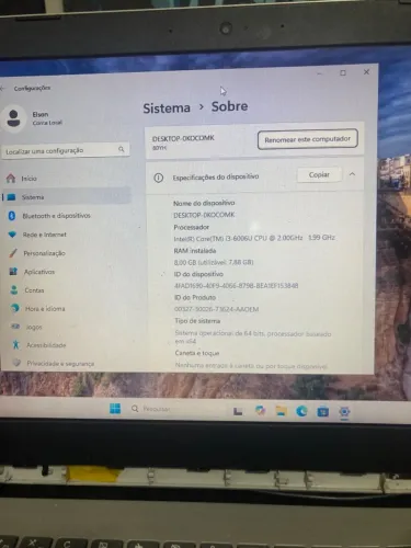 Notebook Lenovo - i3, 8GB RAM, HD 500GB