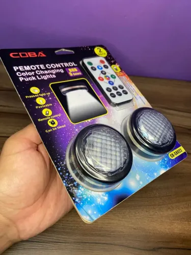 *Par de Luminárias Pemote Led RGB com Controle - COBA*